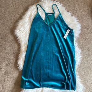 NWT Abound turquoise velvet mini dress size M
